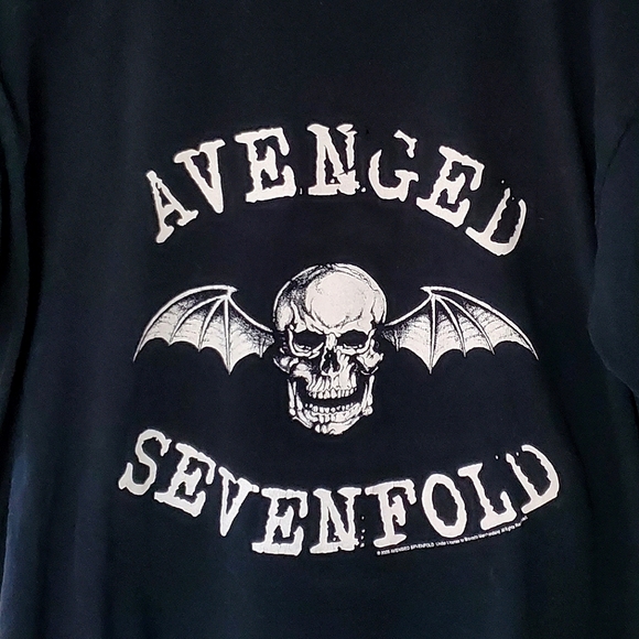 Avenged Sevenfold A7X 2005 Black Graphic T-Shirt Death Bat Band Merch (Medium) - Picture 2 of 9